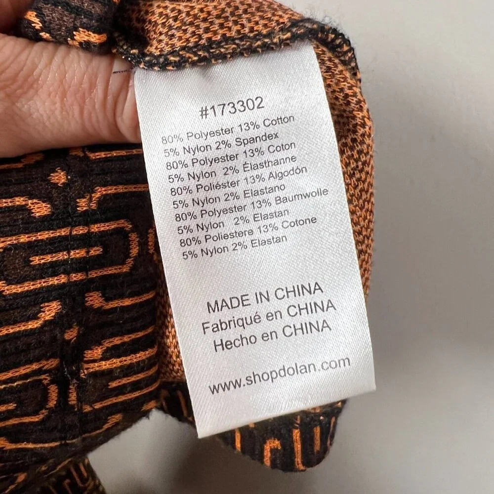 Dolan Anthropologie Pants Size XS Black Orange Retro Mod Work Office Pull On